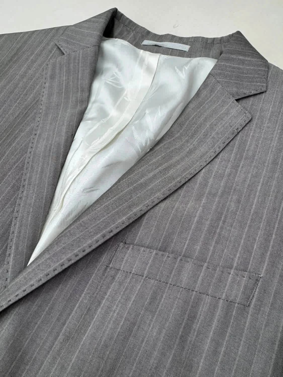 Blazer Kenzo slim fit gris argenté en soie taille 50 - Photo 4/11