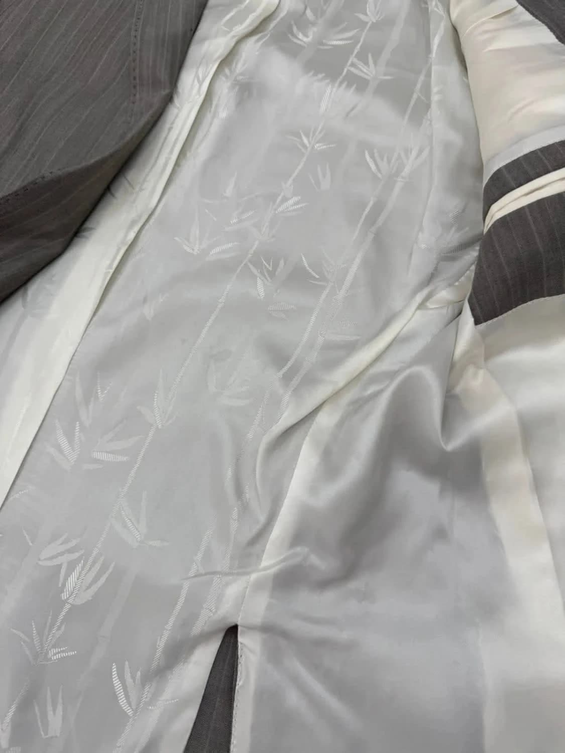 Blazer Kenzo slim fit gris argenté en soie taille 50 - Photo 6/11