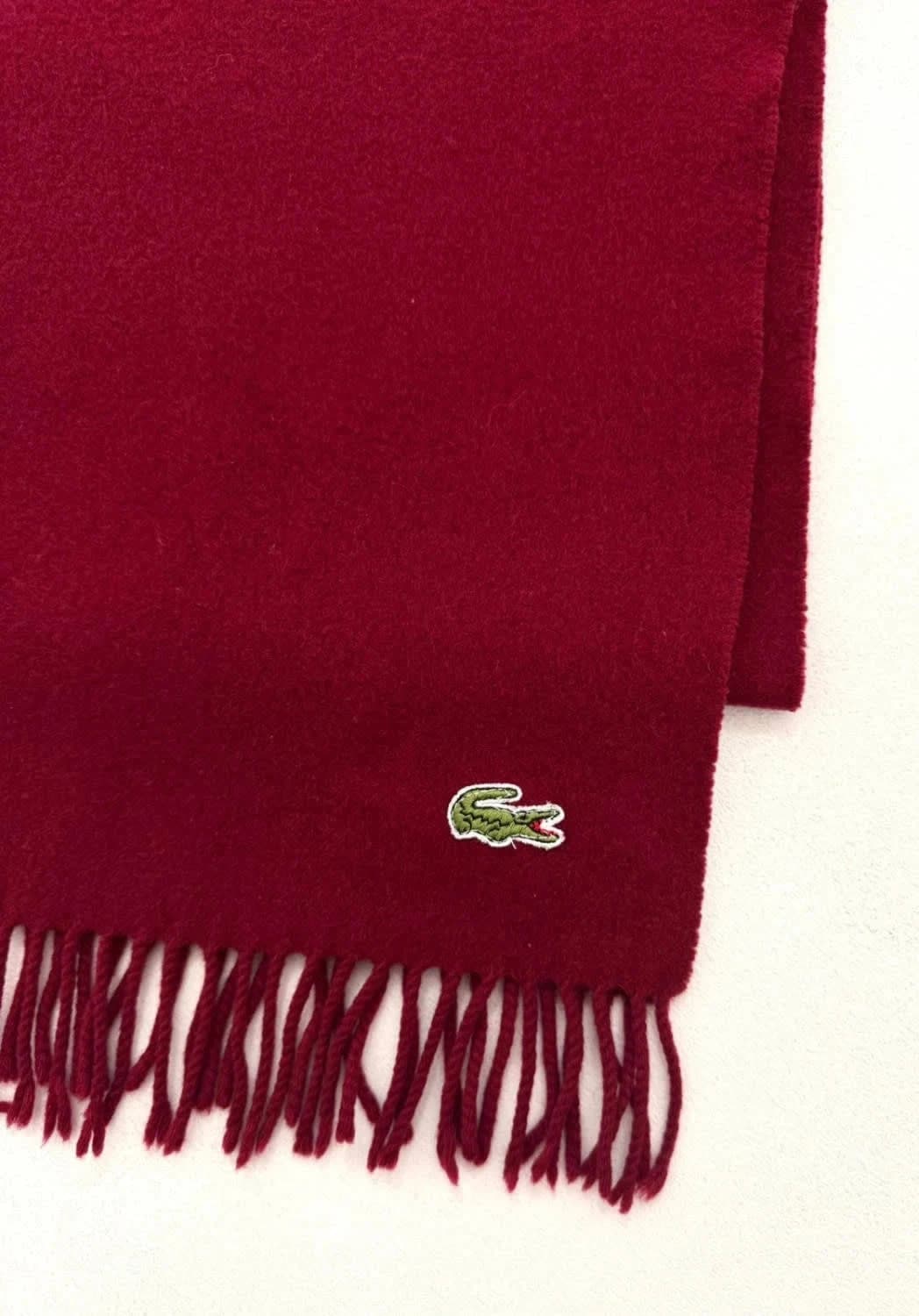 Écharpe laine Lacoste bordeaux classique taille unique unisexe - Photo 1/4