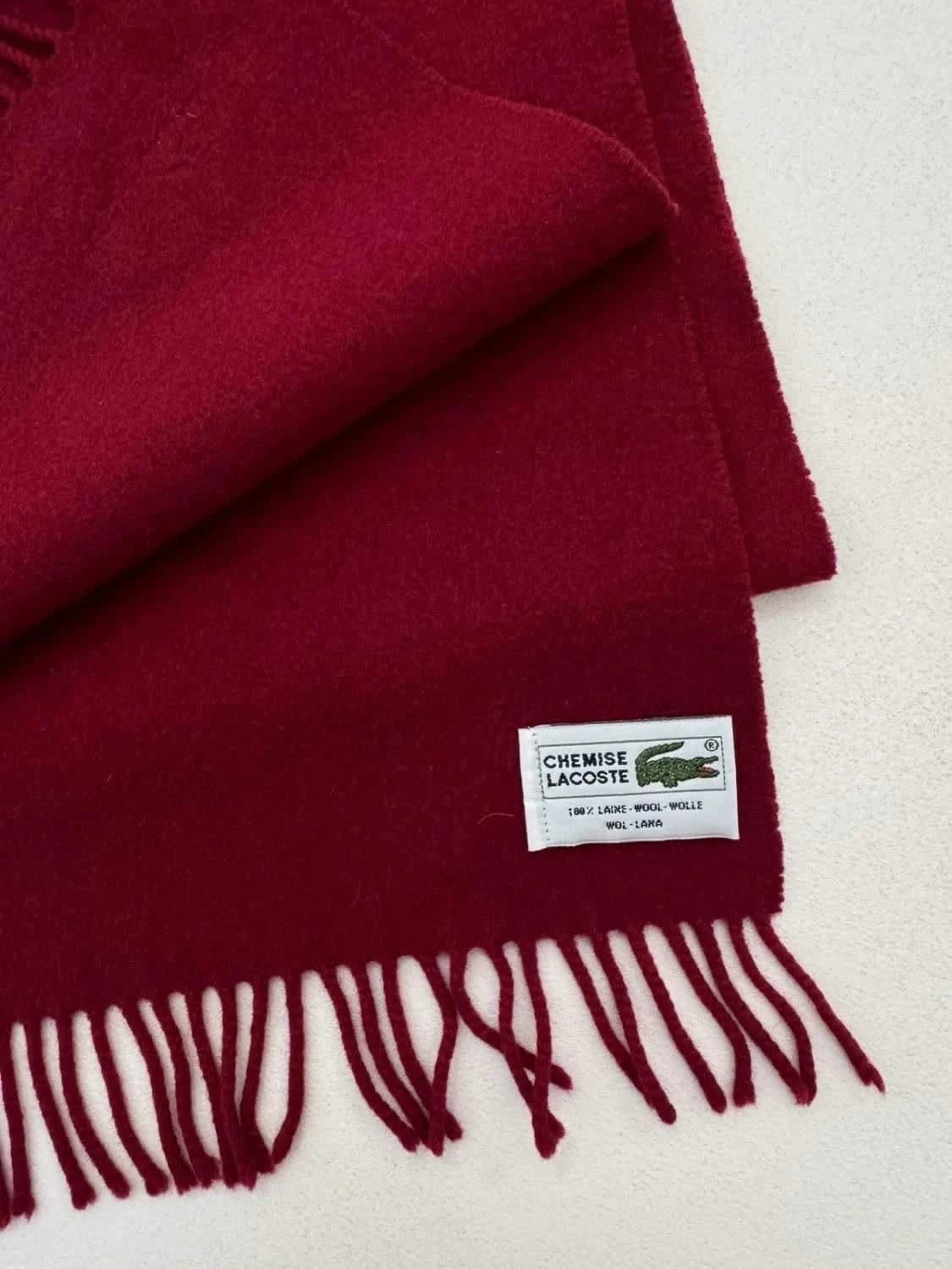 Écharpe laine Lacoste bordeaux classique taille unique unisexe - Photo 2/4