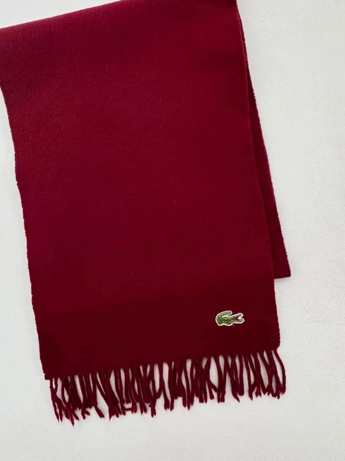Écharpe laine Lacoste bordeaux classique taille unique unisexe - Photo 3/4