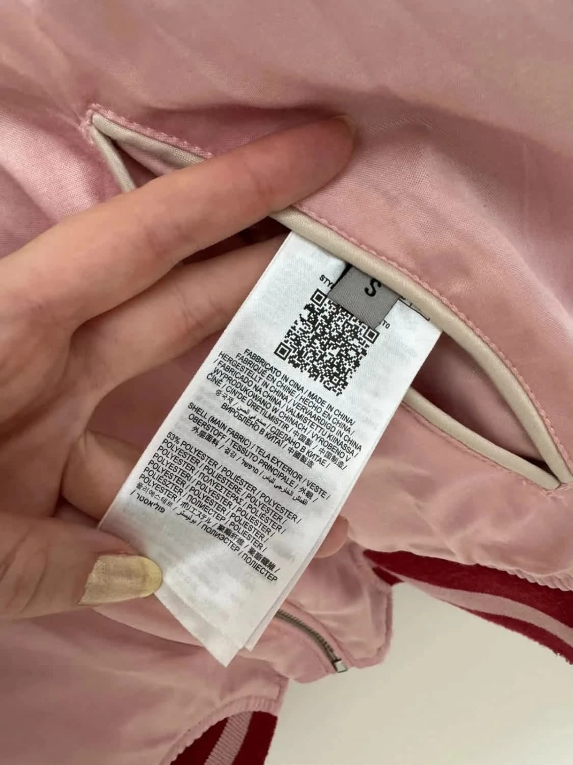 Bomber satin réversible Guess flamants panthères bleu rose taille S - Photo 5/10