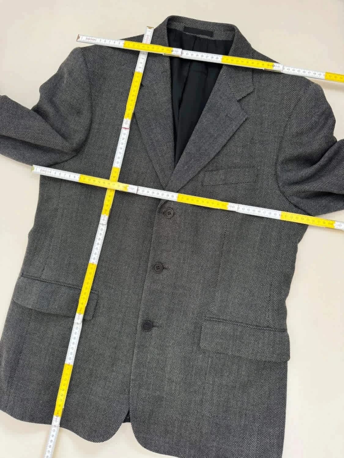 Blazer 100% laine Homme Yves Saint Laurent noir et blanc taille 54 - Photo 10/11