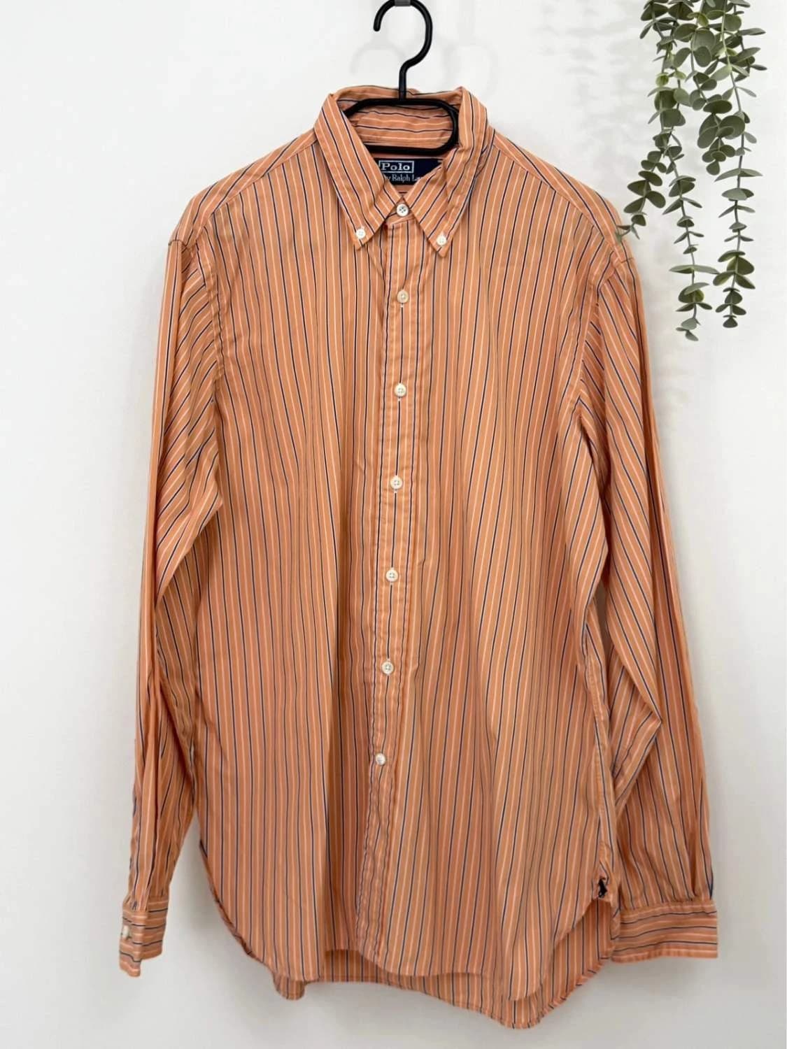 Chemise rayée popeline Ralph Lauren orange taille 40/41 - FP260157 - Photo 2/9