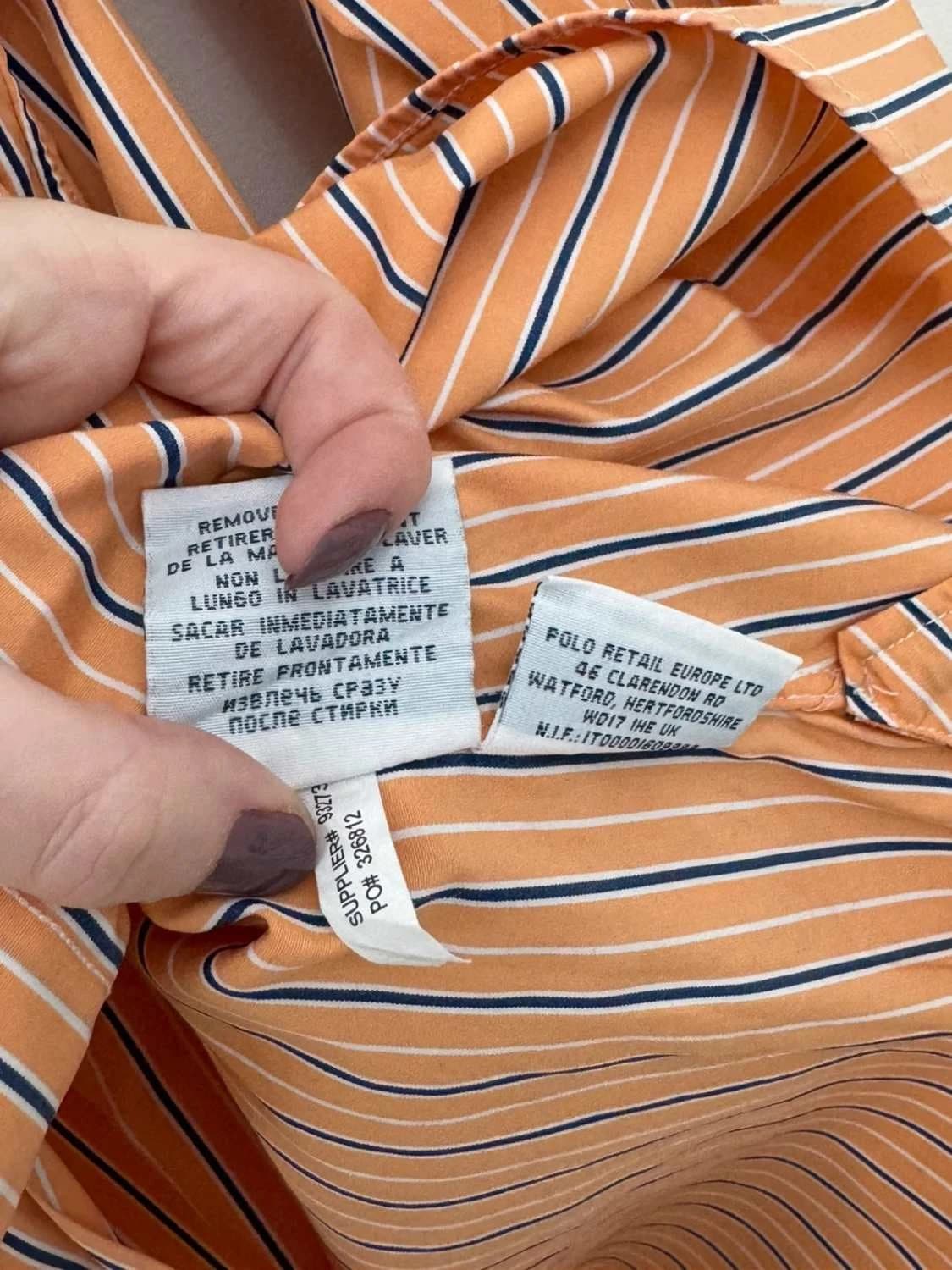 Chemise rayée popeline Ralph Lauren orange taille 40/41 - FP260157 - Photo 5/9