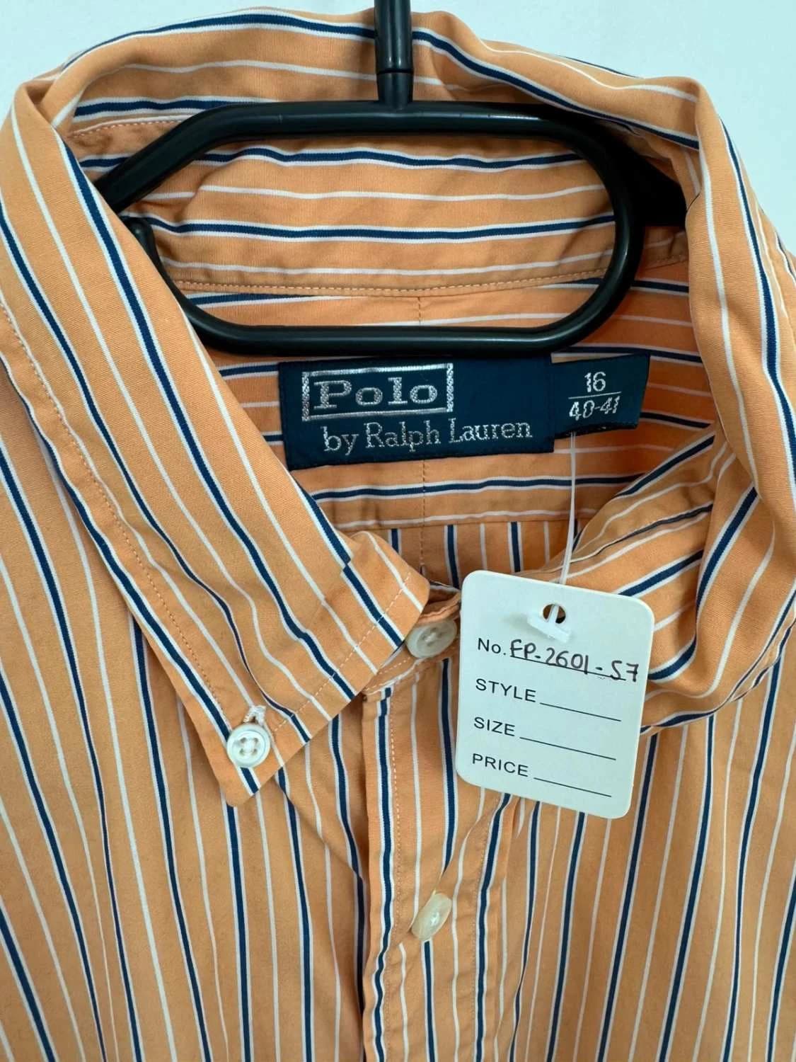 Chemise rayée popeline Ralph Lauren orange taille 40/41 - FP260157 - Photo 6/9