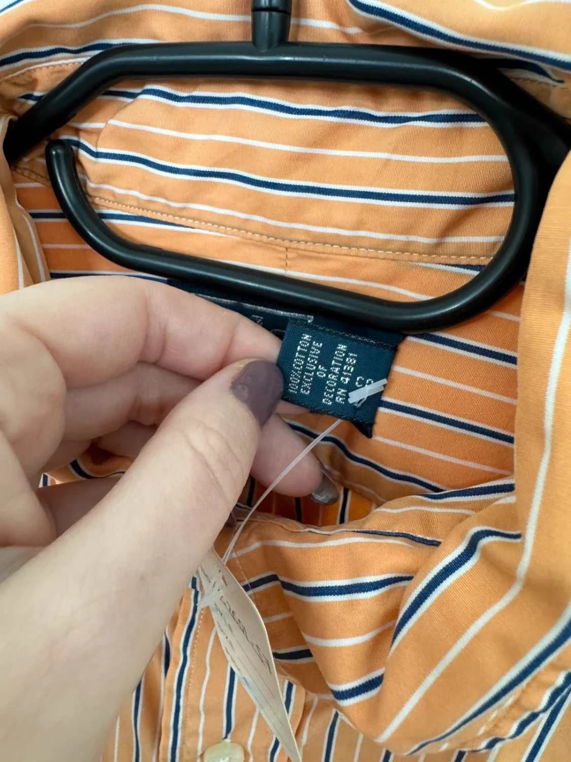 Chemise rayée popeline Ralph Lauren orange taille 40/41 - FP260157 - Photo 7/9