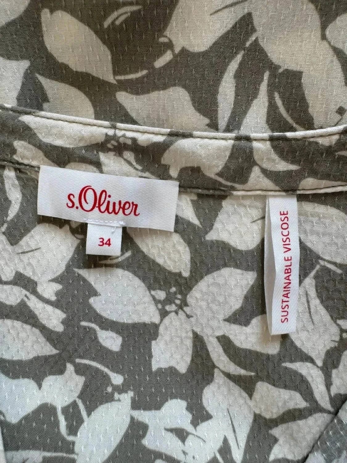 Robe fluide vert olive mi-longue S.Oliver taille 34 - Photo 5/6