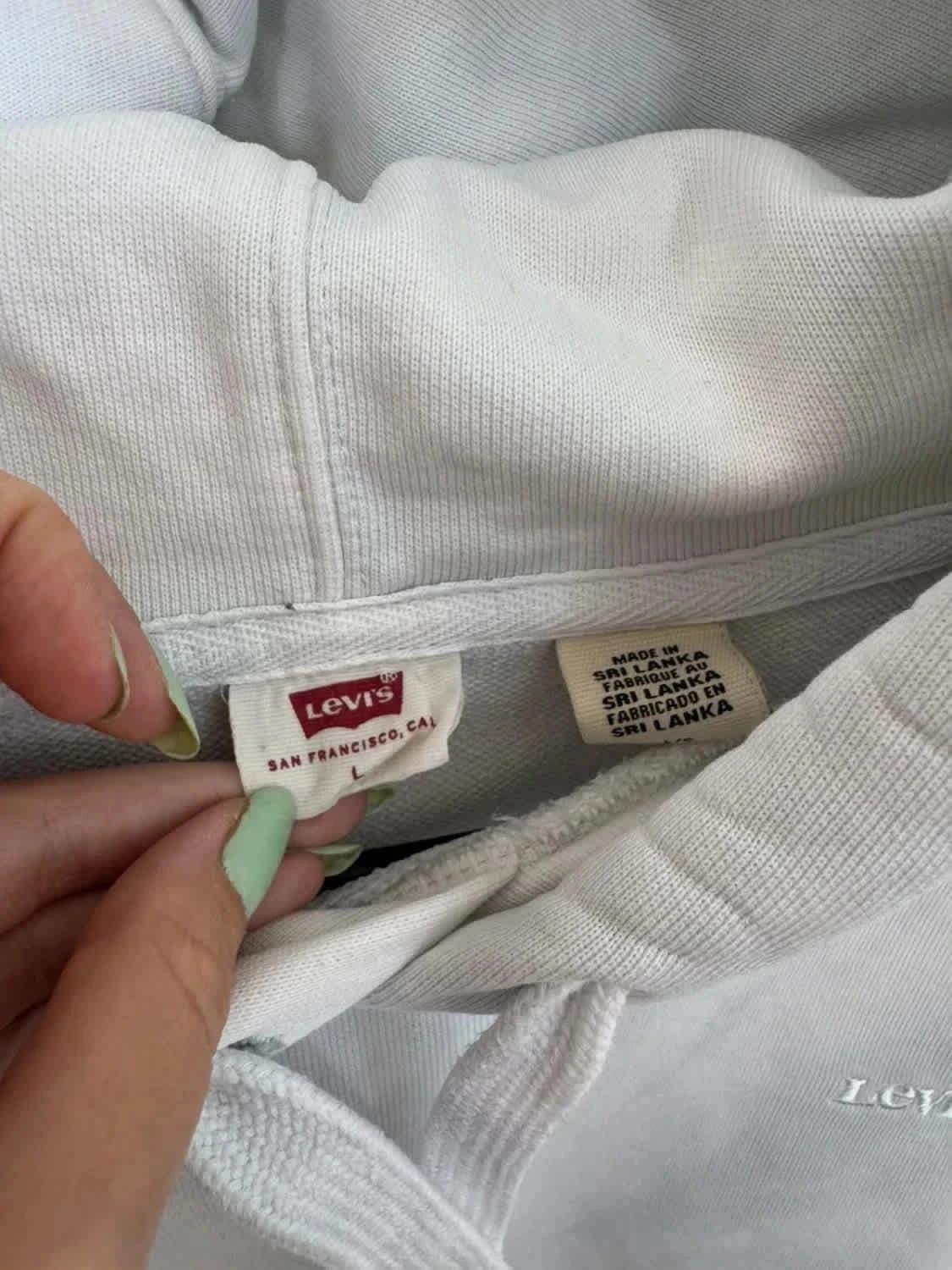 Sweat à capuche/Hoodie Levi’s blanc tie-dye logo brodé taille L - Photo 5/9