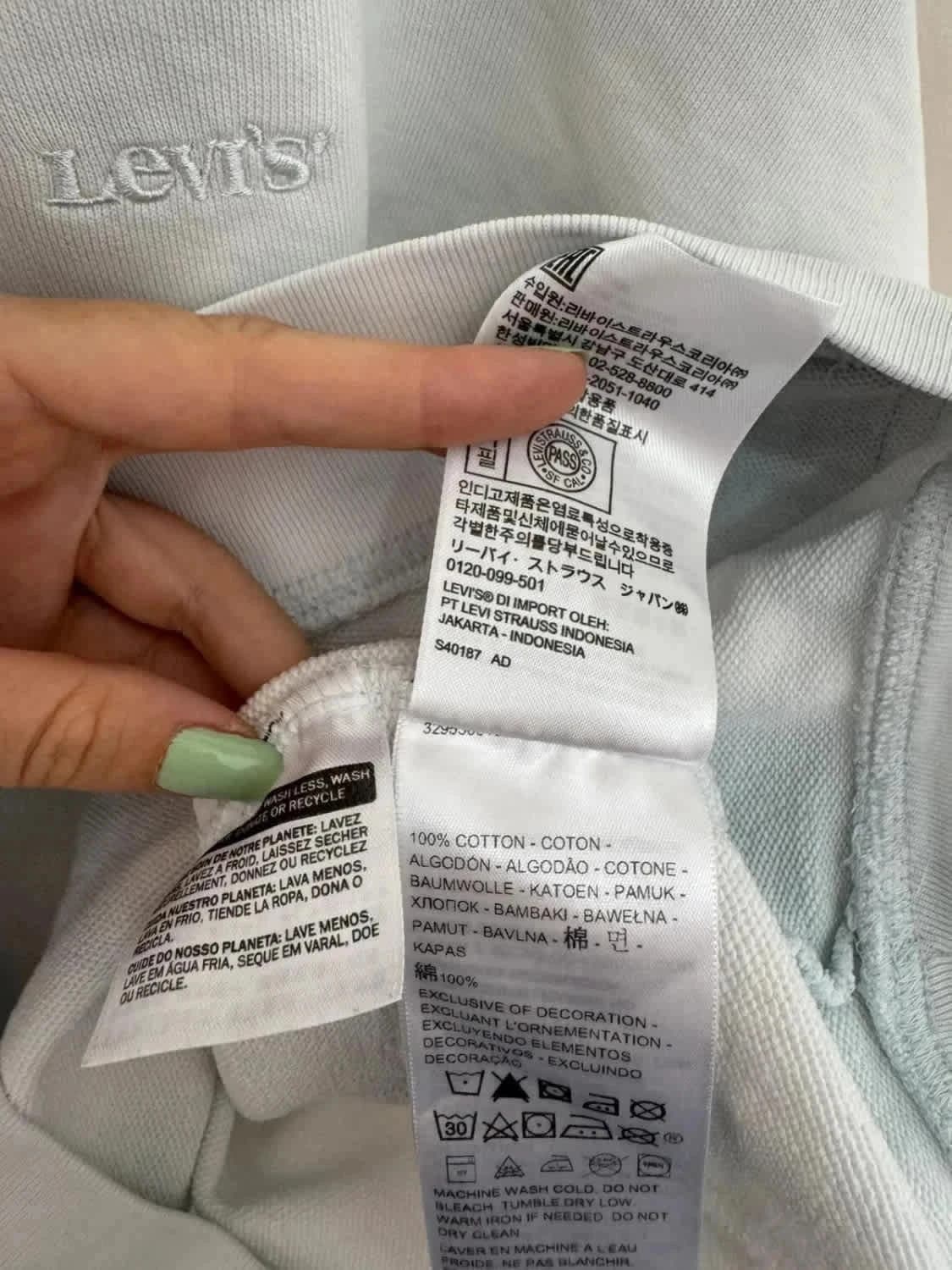 Sweat à capuche/Hoodie Levi’s blanc tie-dye logo brodé taille L - Photo 7/9