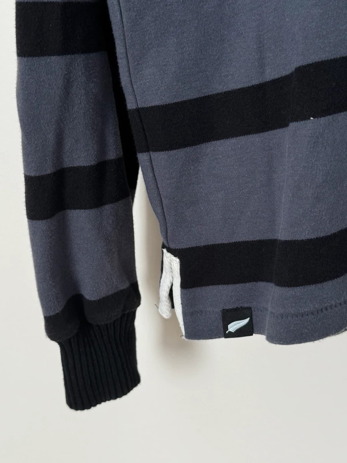 Polo rugby manches longues Adidas gris rayé All Blacks taille M - SC260419 - Photo 4/12