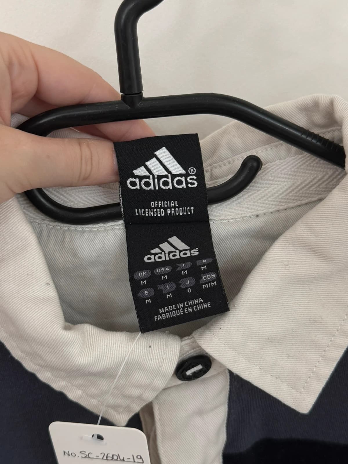 Polo rugby manches longues Adidas gris rayé All Blacks taille M - SC260419 - Photo 9/12