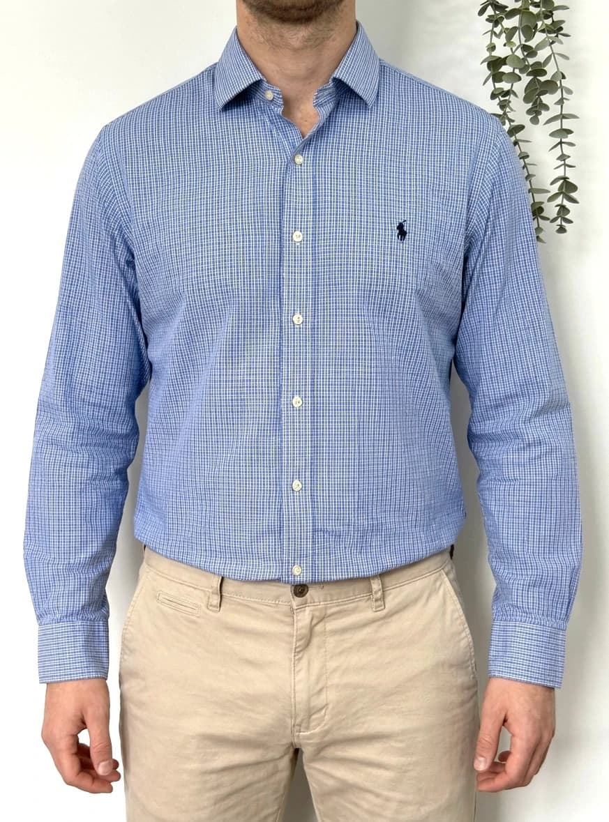 Chemise Ralph Lauren carreaux bleu violet taille 42/XL - SC260418 - Photo 1/11