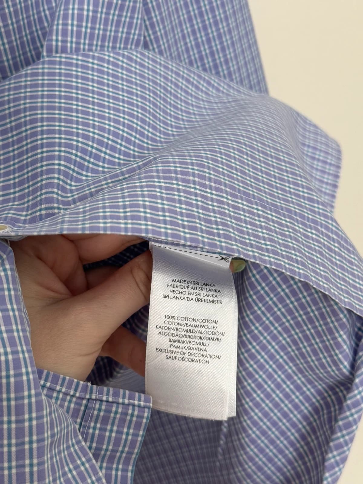 Chemise Ralph Lauren carreaux bleu violet taille 42/XL - SC260418 - Photo 5/11