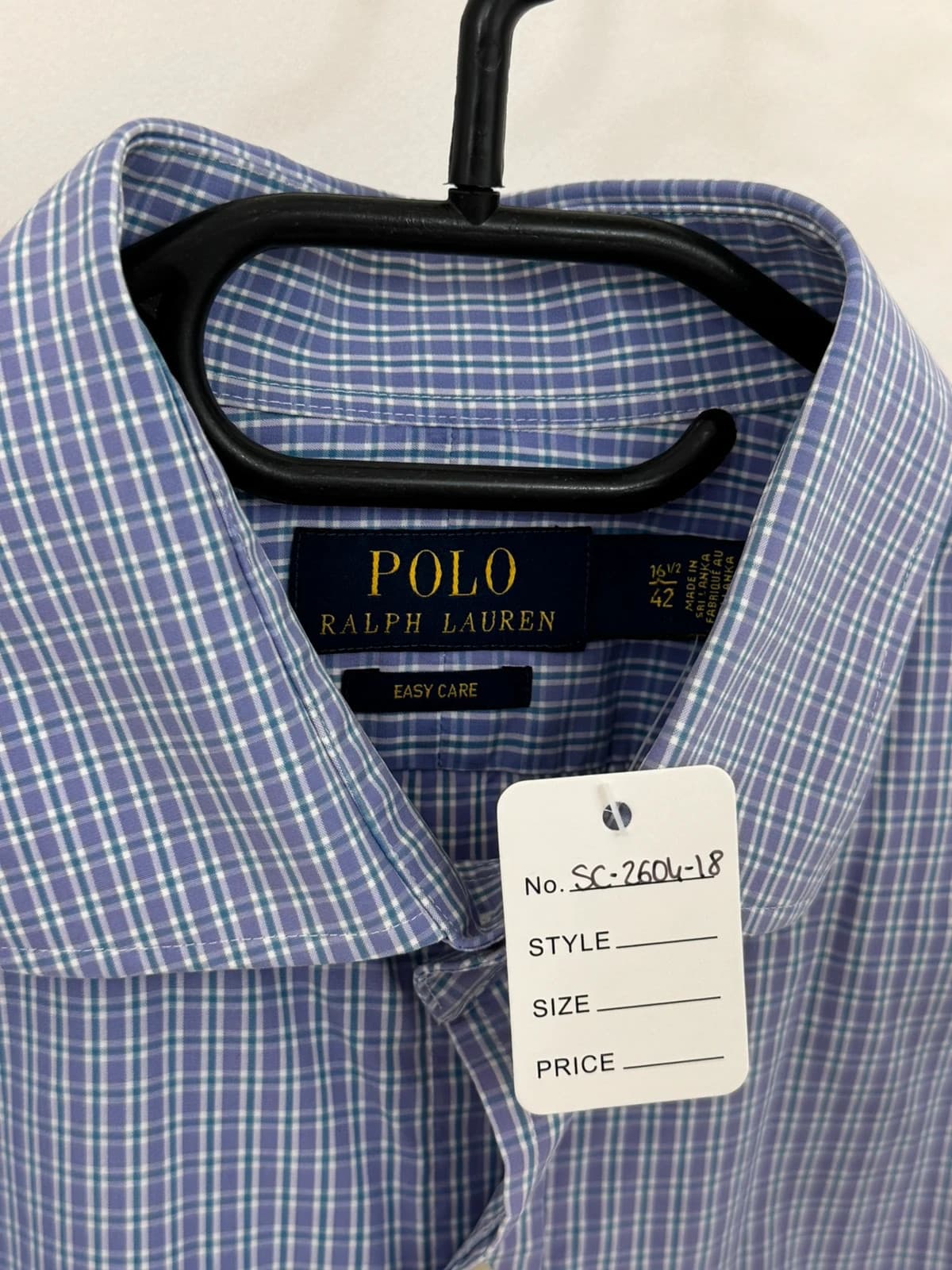 Chemise Ralph Lauren carreaux bleu violet taille 42/XL - SC260418 - Photo 7/11