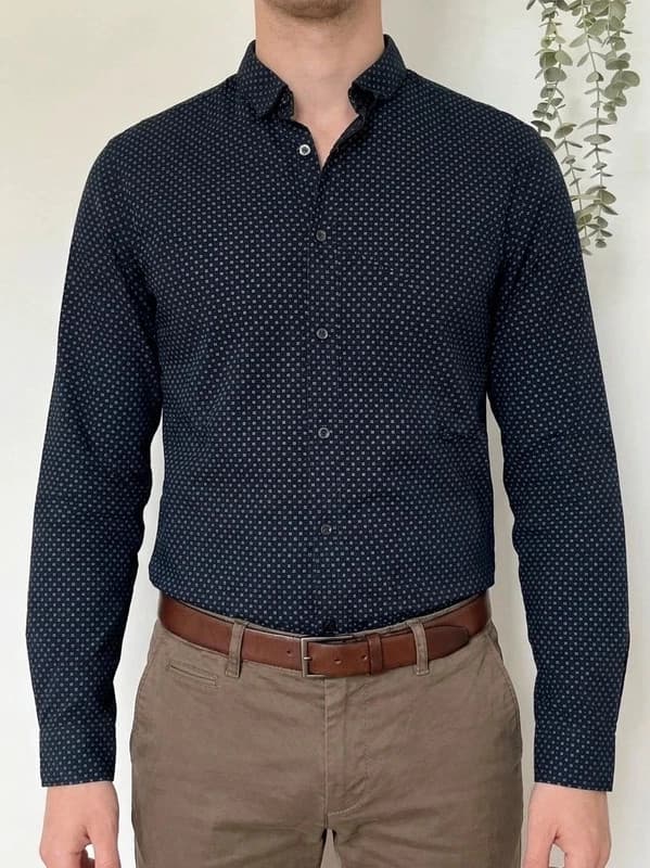 Chemise fitted The Kooples Show noir imprimé taille L slim - FP260354 - Photo 1/10