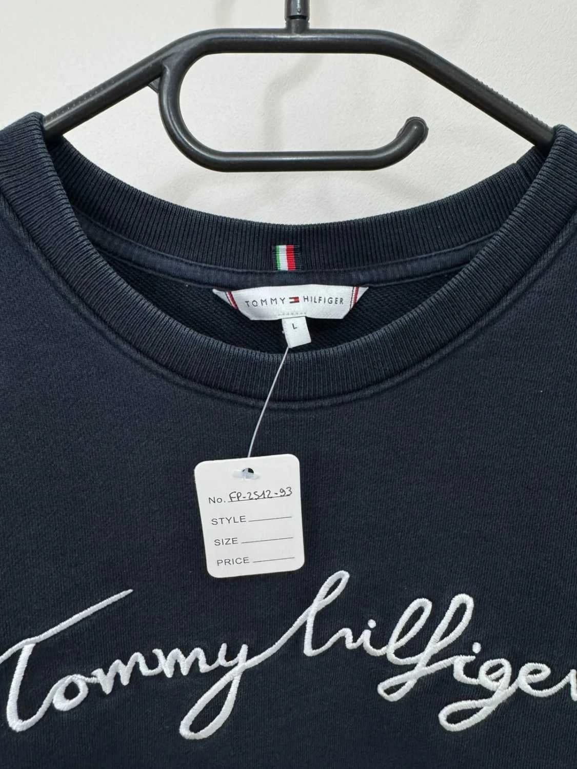 Sweat Crewneck Tommy Hilfiger bleu marine coton logo brodé coupe droite taille L - FP251293 - Photo 4/6