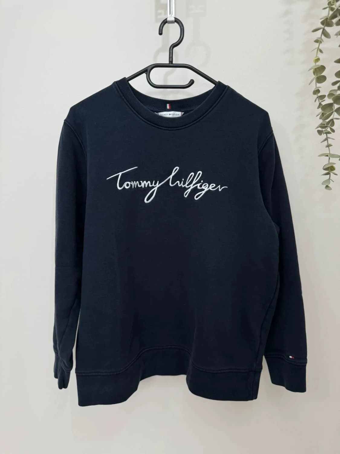 Sweat Crewneck Tommy Hilfiger bleu marine coton logo brodé coupe droite taille L - FP251293 - Photo 2/6