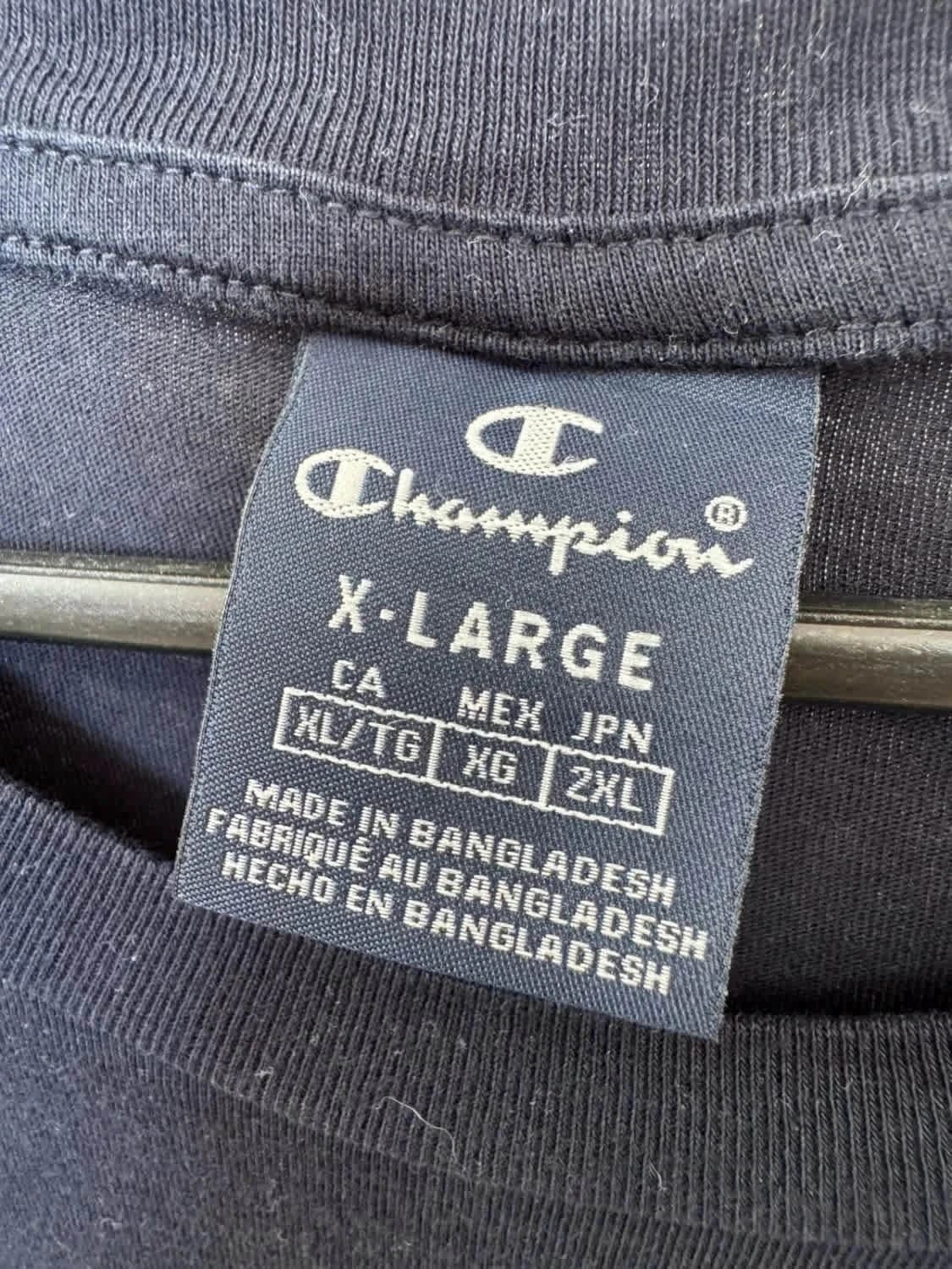T-shirt Champion noir logo oversize Est. 1919 New York taille XL - Photo 3/5