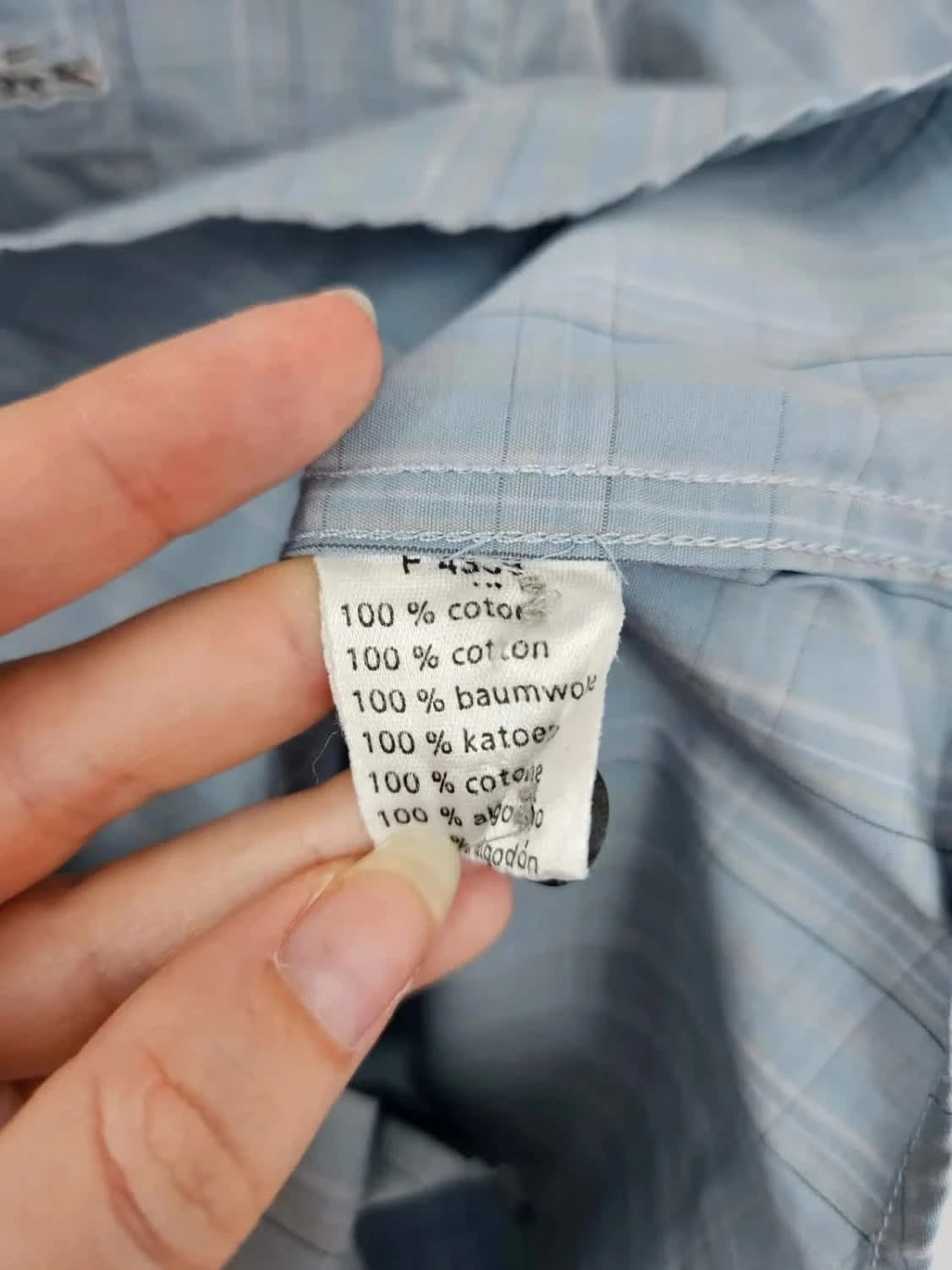 Chemise manches courtes Lacoste bleu clair à carreaux logo brodé gris taille 40/M - Photo 6/7