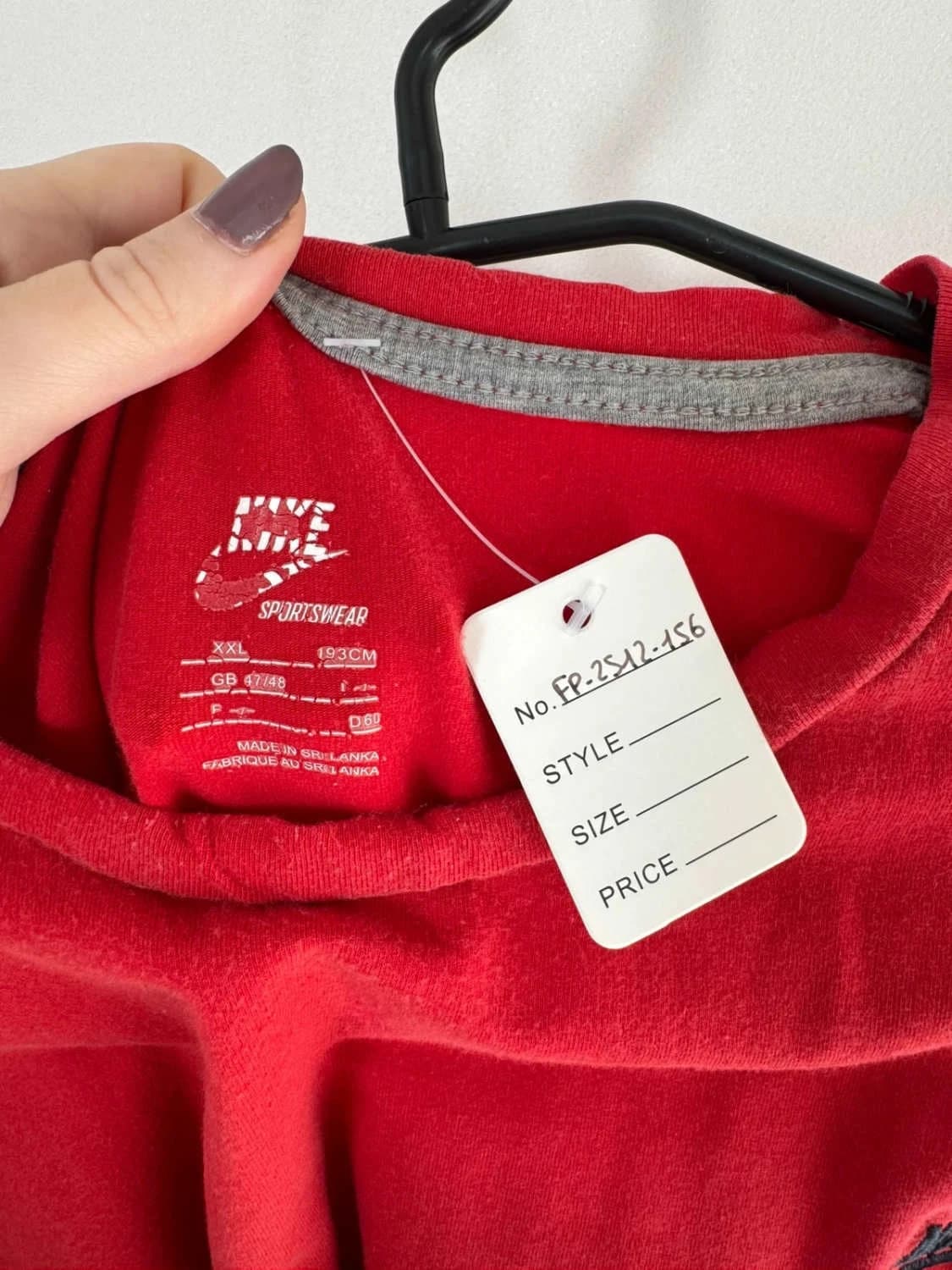 Débardeur Nike coton rouge logo brodé taille XXL - FP2512156 - Photo 4/7