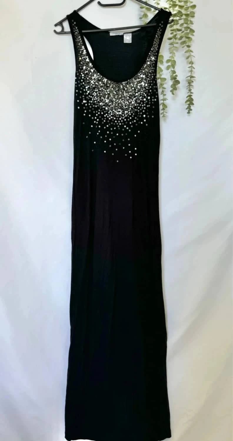 Robe longue noire à sequins La Redoute taille M - Photo 2/4
