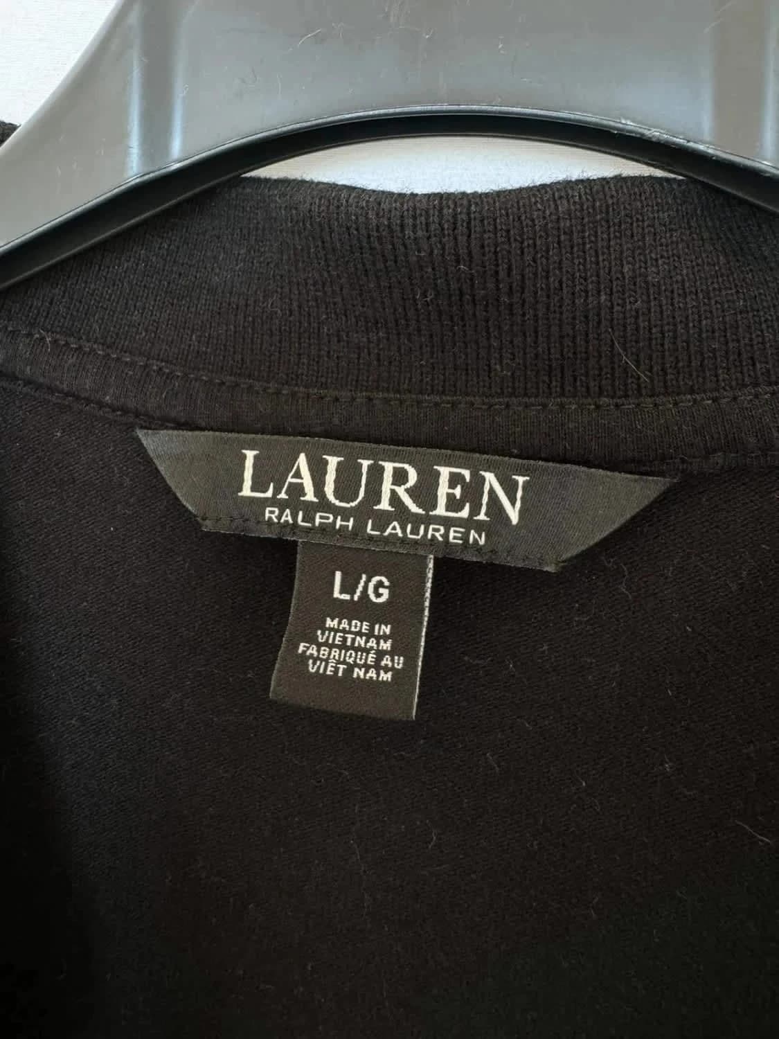 Polo en piqué noir Ralph Lauren logo brodé taille L - Photo 3/8