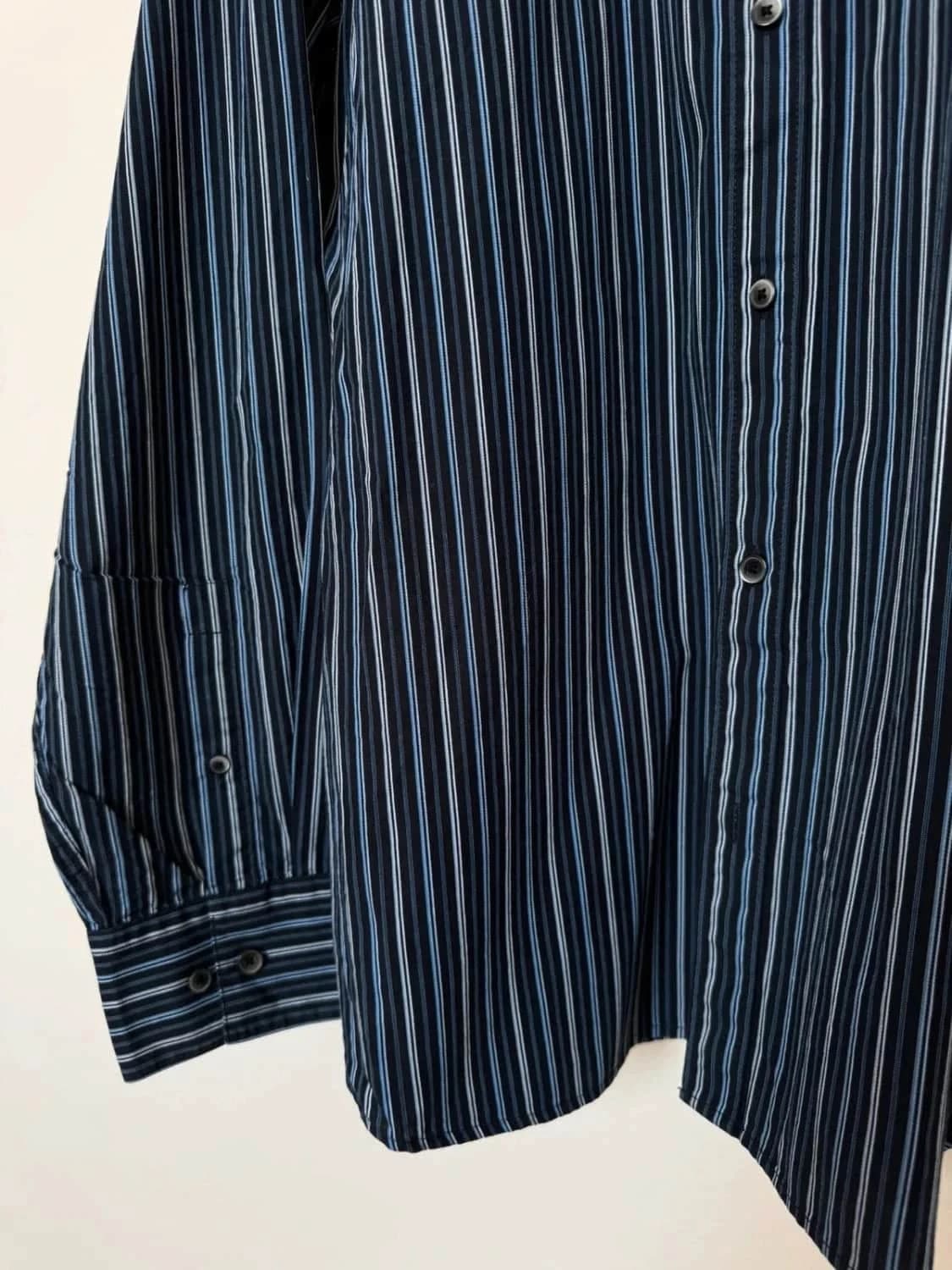 Chemise rayée bleu Calvin Klein 100% coton taille XL - Photo 5/6