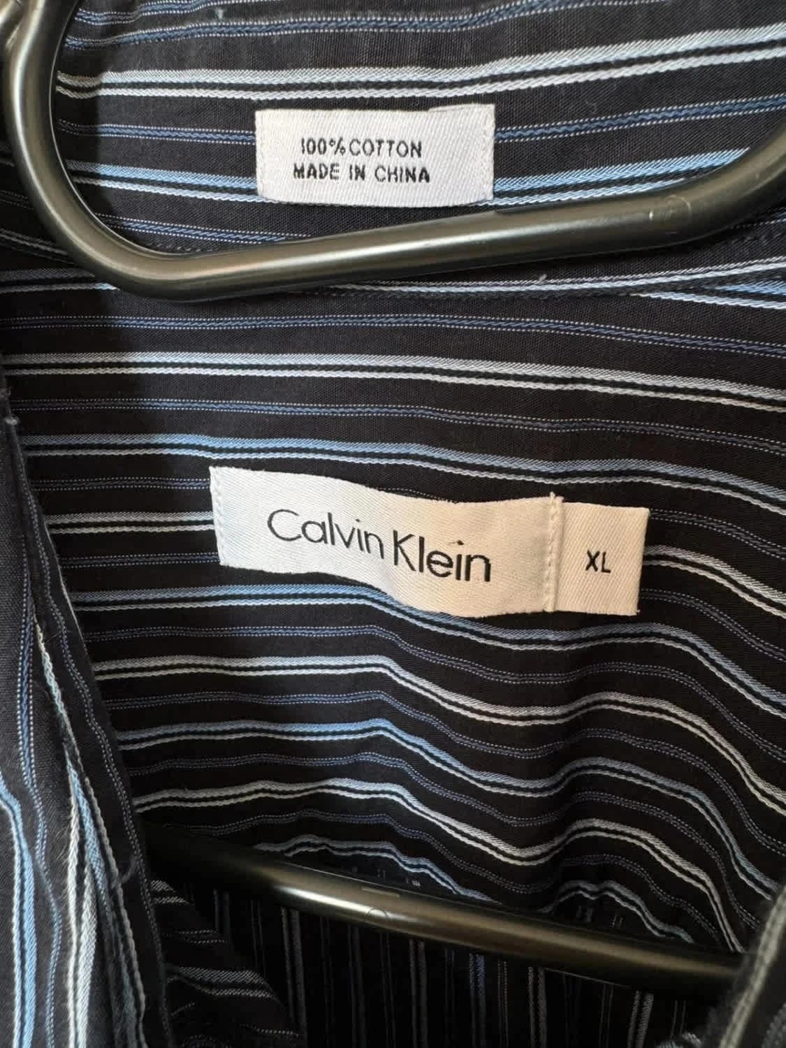 Chemise rayée bleu Calvin Klein 100% coton taille XL - Photo 3/6