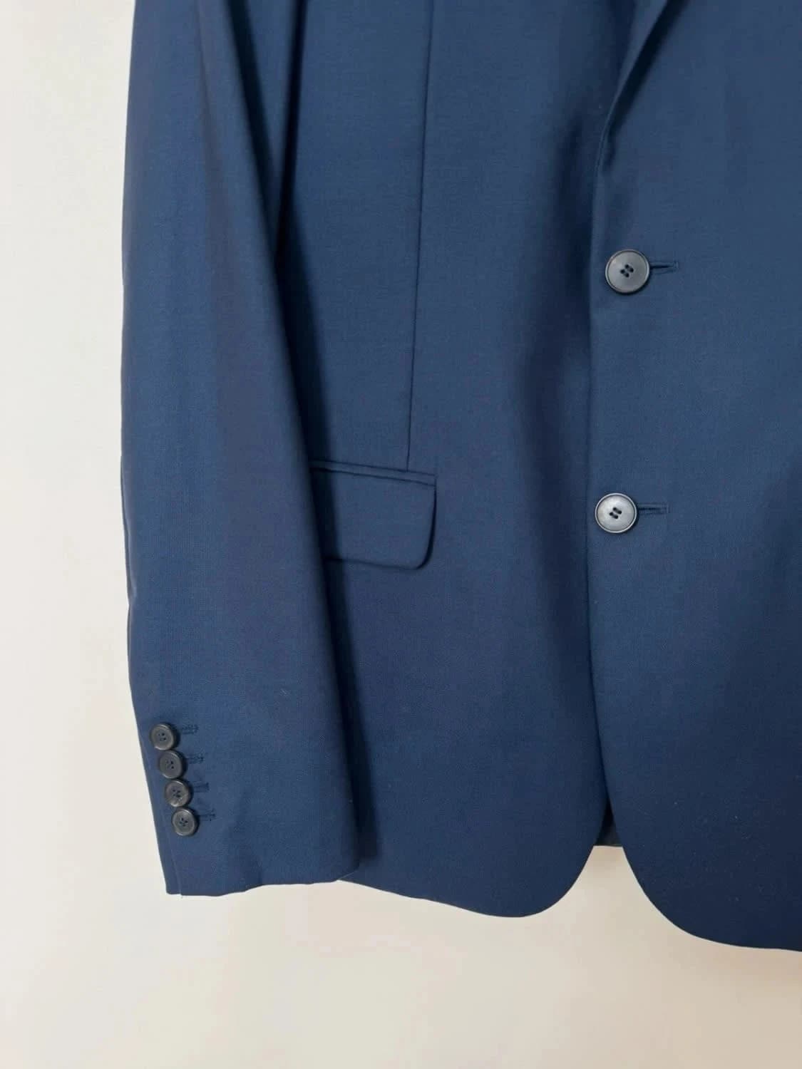 Veste blazer bleu marine Zapa 100% laine doublure camouflage taille 48/M - Photo 3/10