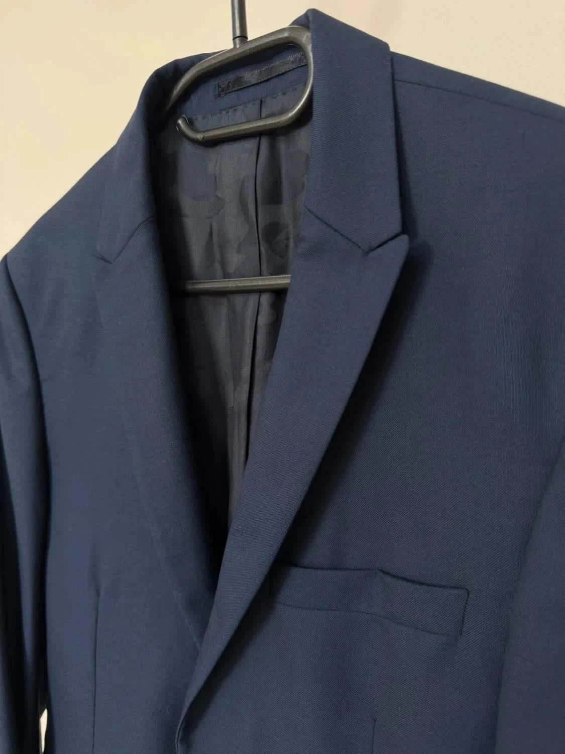 Veste blazer bleu marine Zapa 100% laine doublure camouflage taille 48/M - Photo 4/10