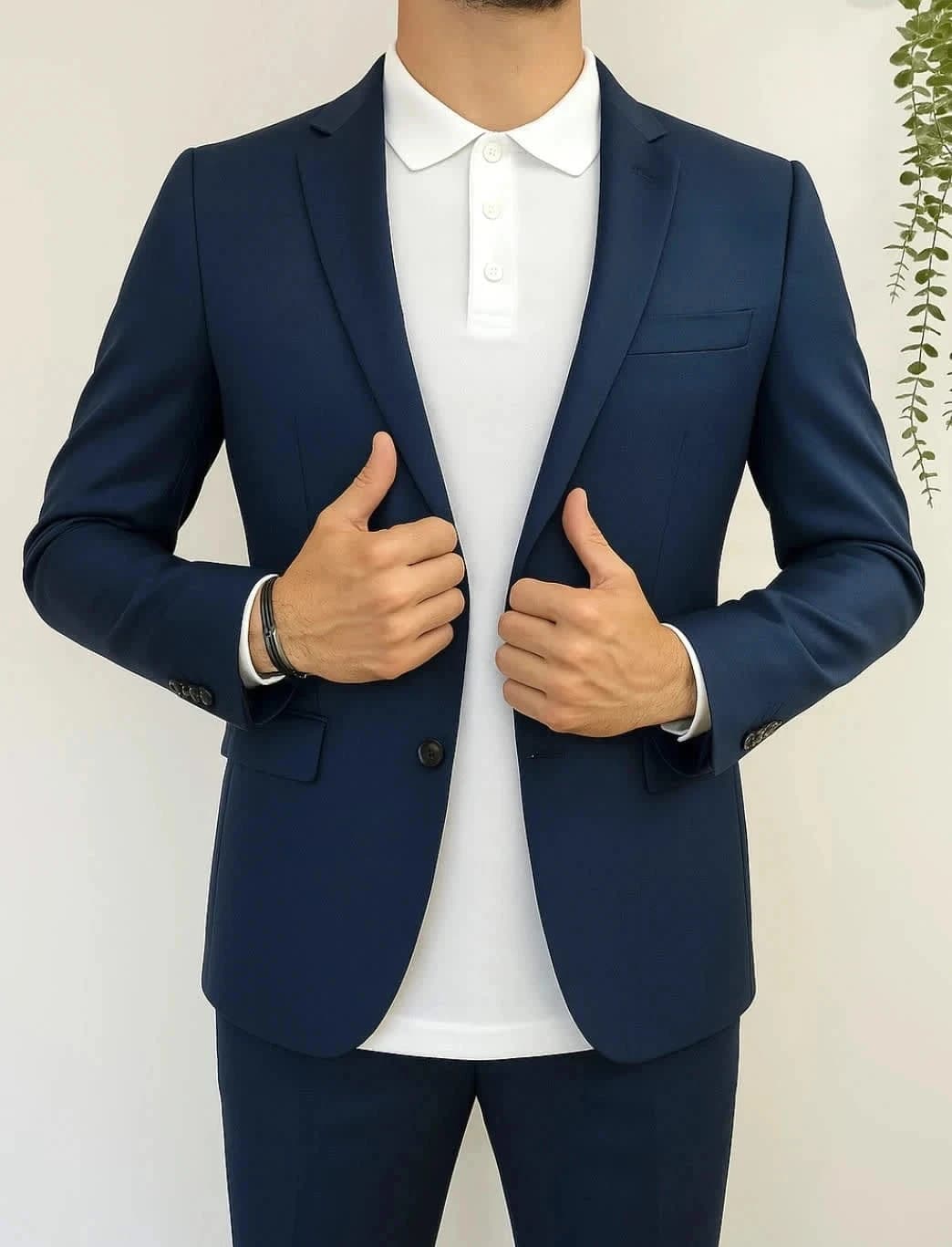Veste blazer bleu marine Zapa 100% laine doublure camouflage taille 48/M - Photo 1/10