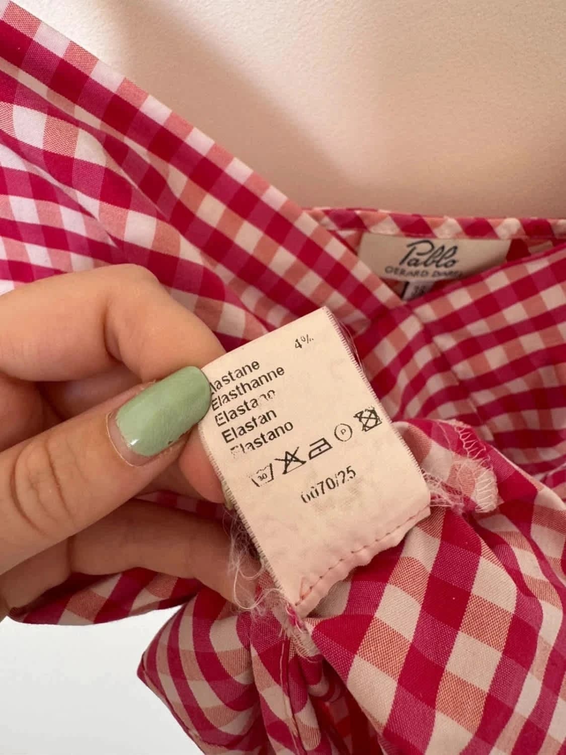 Top fines bretelles réglables Pablo Gerard Darel Vichy rose taille 36 - Photo 6/7