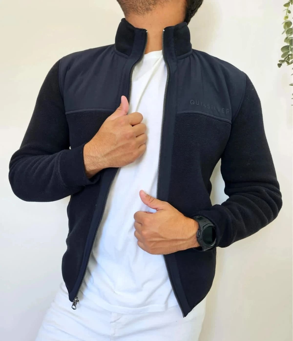 Veste full zip polaire noir doublé Quiksilver taille XS - Photo 1/8