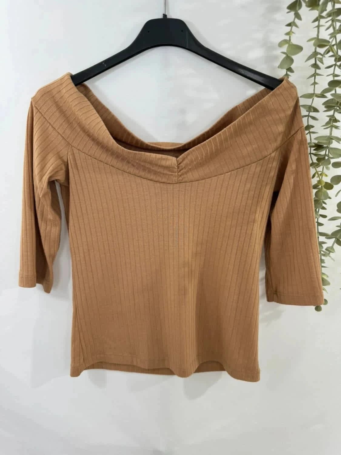Top épaules dénudées beige Zara taille S - Photo 2/4