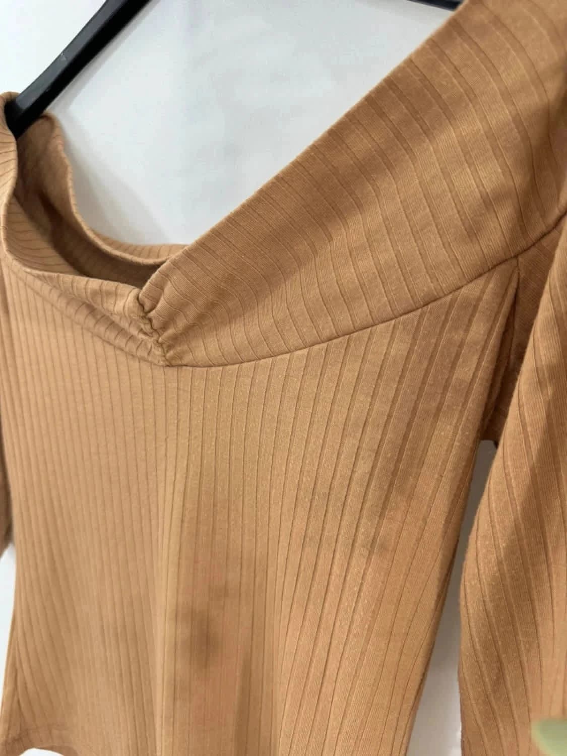 Top épaules dénudées beige Zara taille S - Photo 3/4