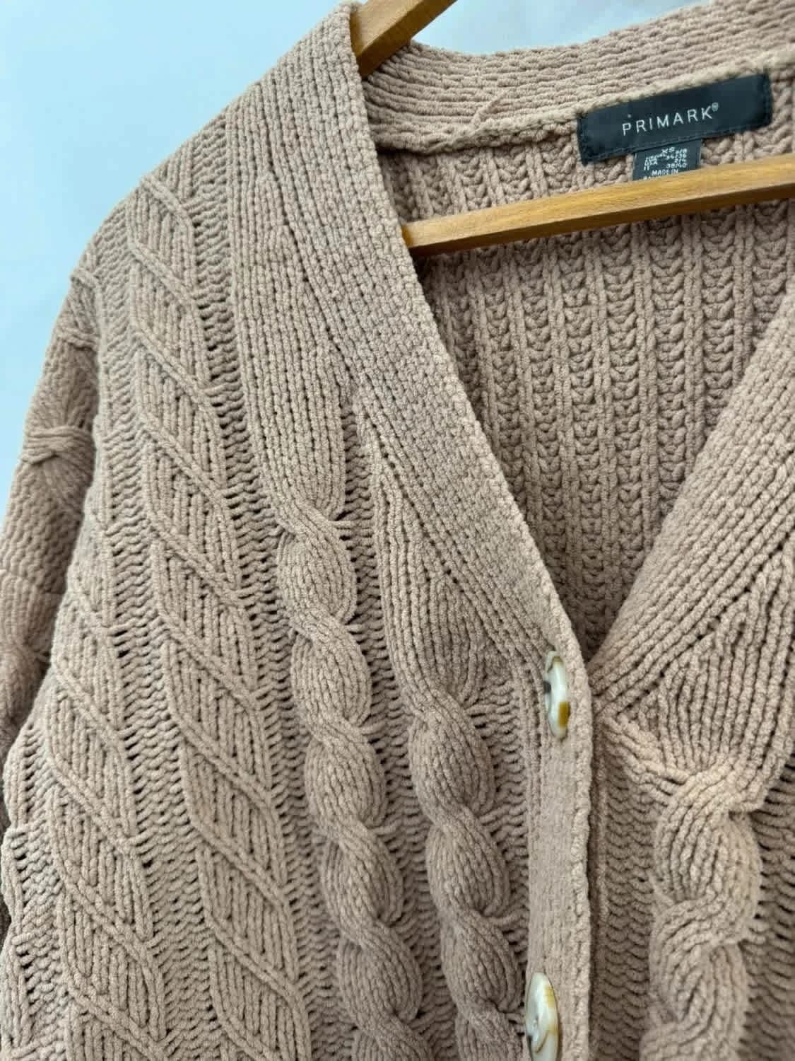 Cardigan en maille torsadé beige taille XS - Photo 4/6