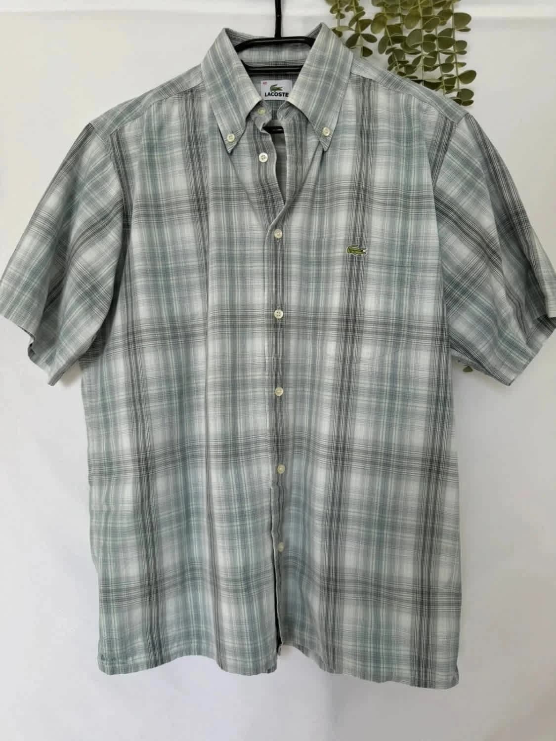 Lacoste chemise manches courtes à carreaux taille M - Photo 2/7
