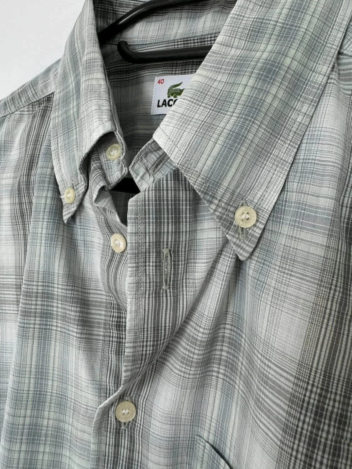 Lacoste chemise manches courtes à carreaux taille M - Photo 4/7