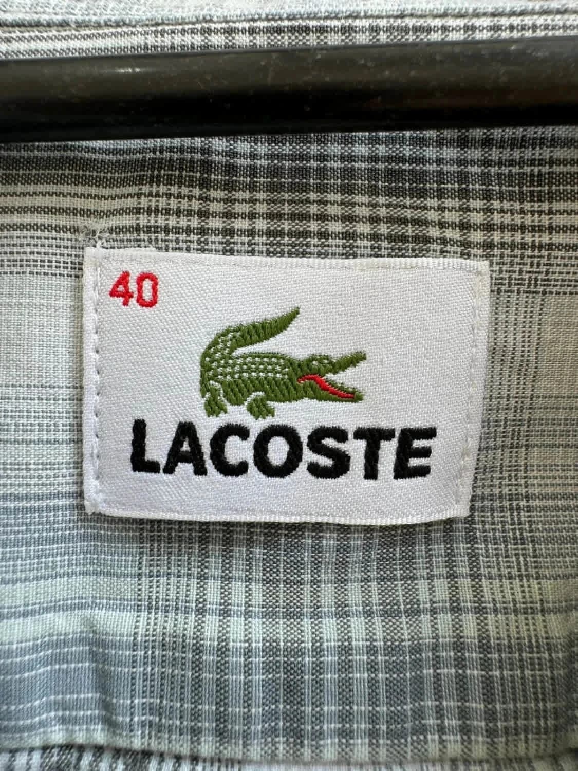 Lacoste chemise manches courtes à carreaux taille M - Photo 6/7
