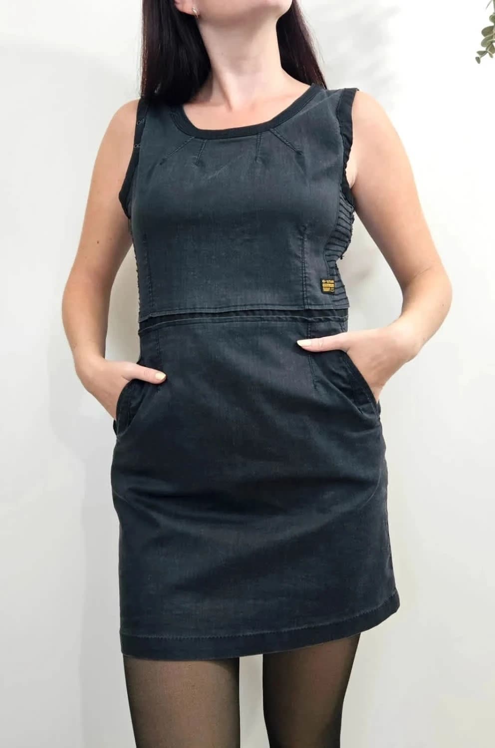 Robe denim noire G-Star Raw style biker taille M - Photo 1/11