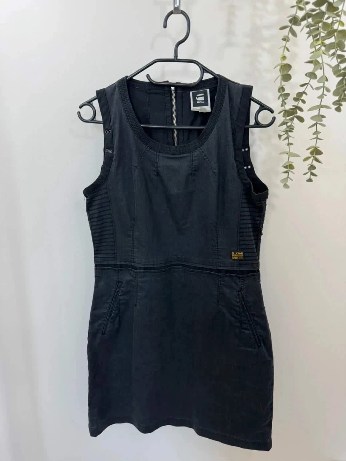 Robe denim noire G-Star Raw style biker taille M - Photo 2/11
