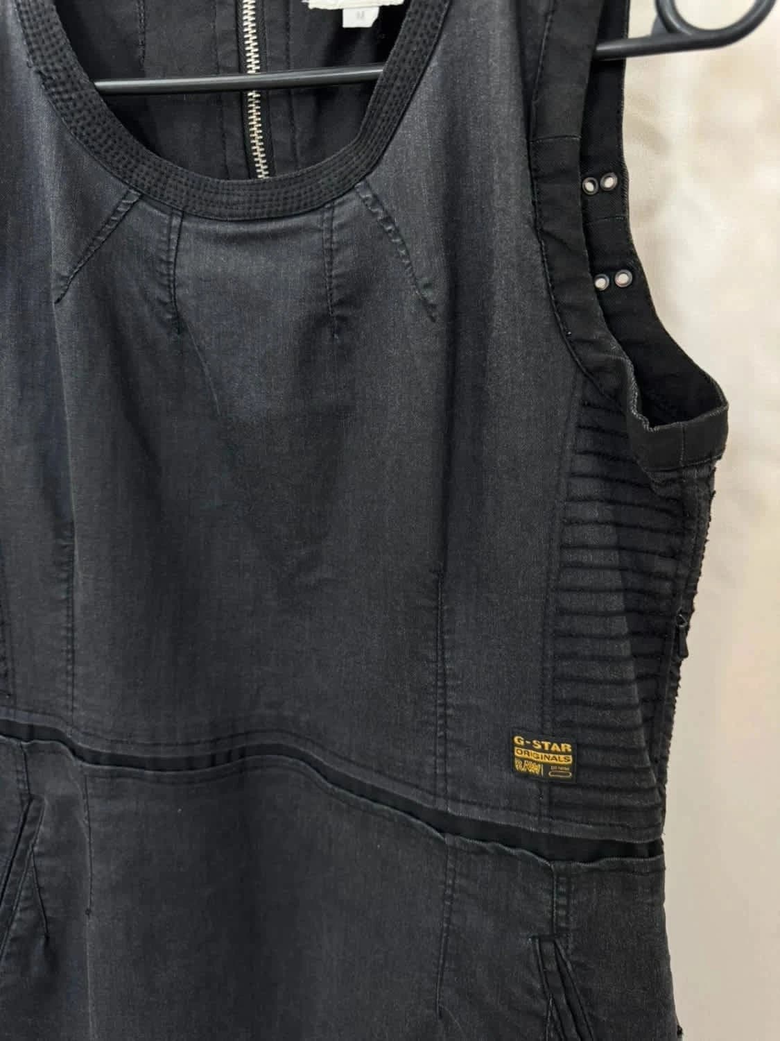 Robe denim noire G-Star Raw style biker taille M - Photo 4/11