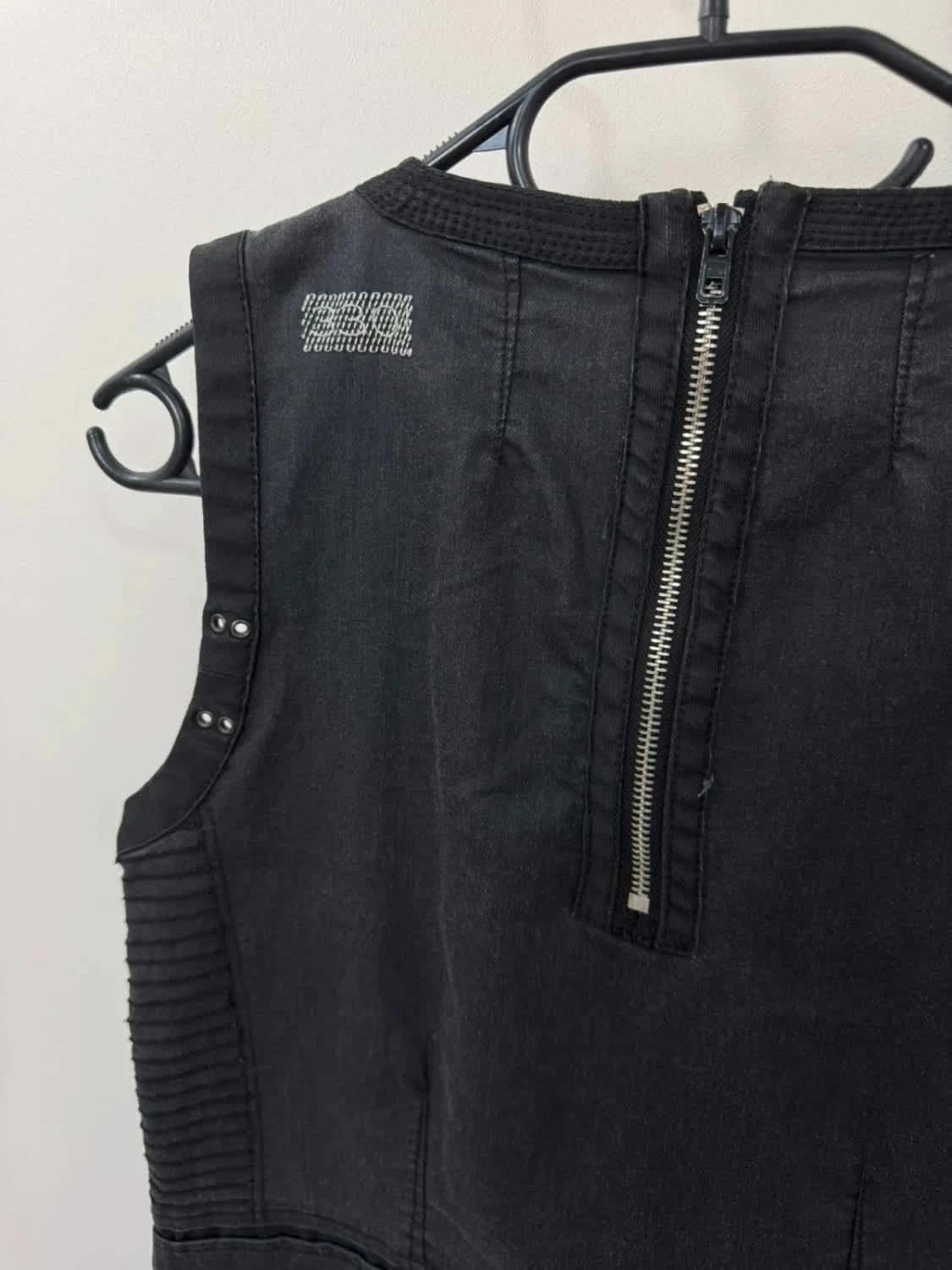 Robe denim noire G-Star Raw style biker taille M - Photo 7/11