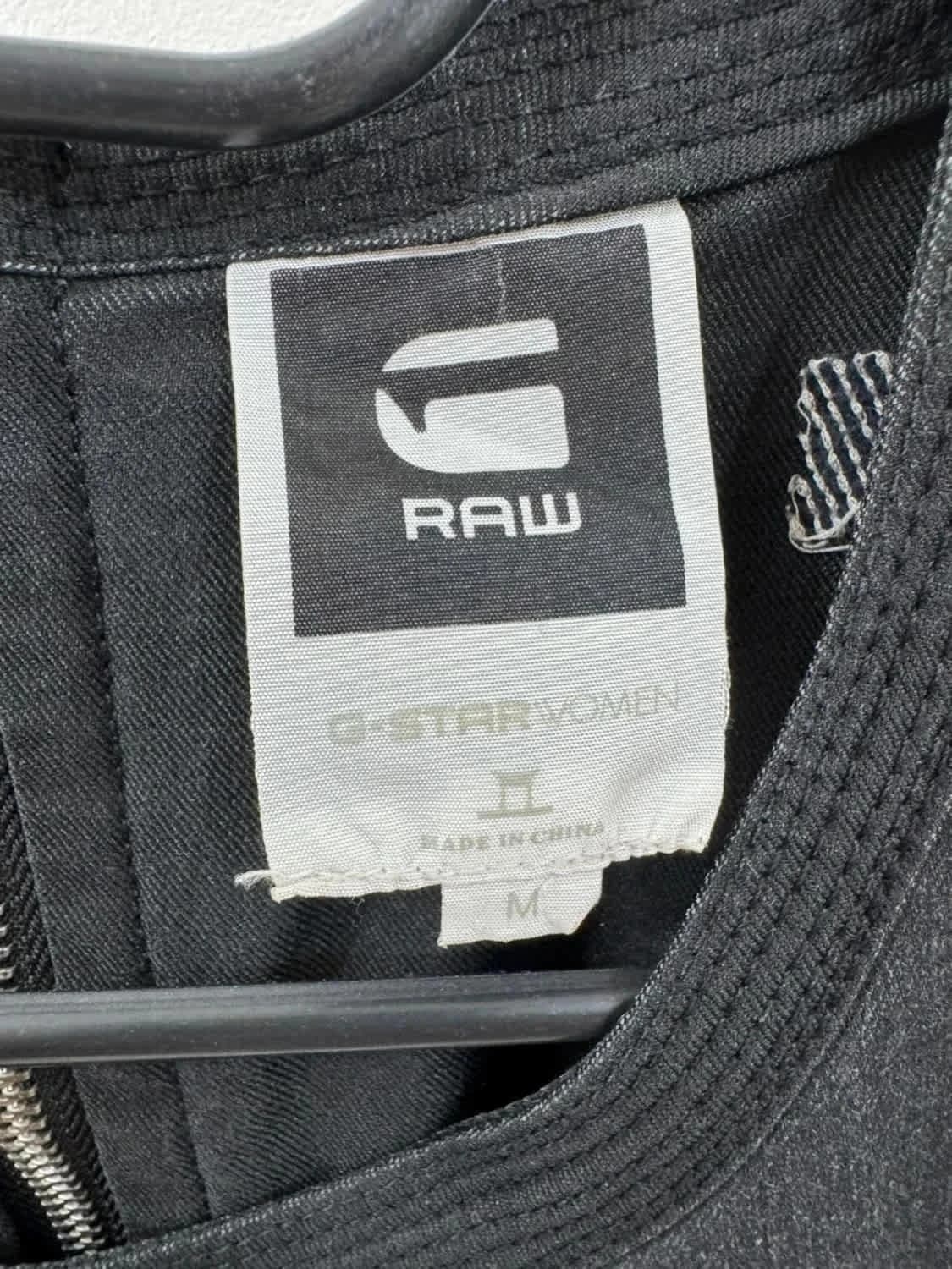 Robe denim noire G-Star Raw style biker taille M - Photo 3/11