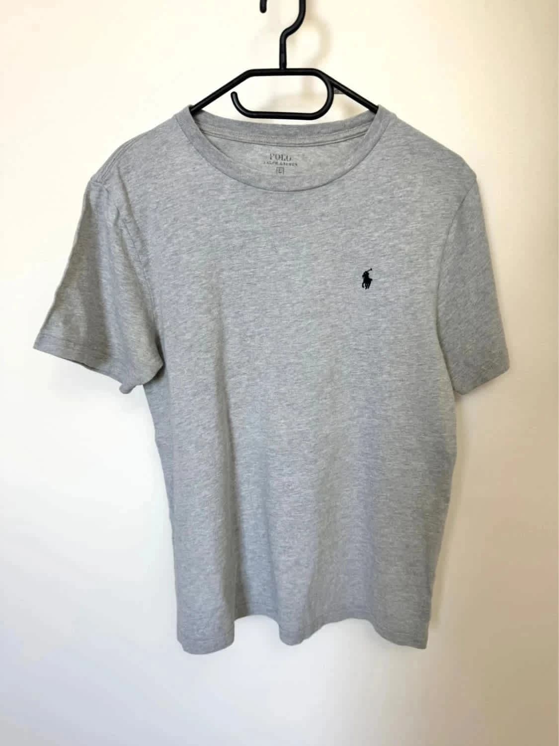 T-shirt gris Polo Ralph Lauren logo brodé bleu marine taille L - Photo 2/8