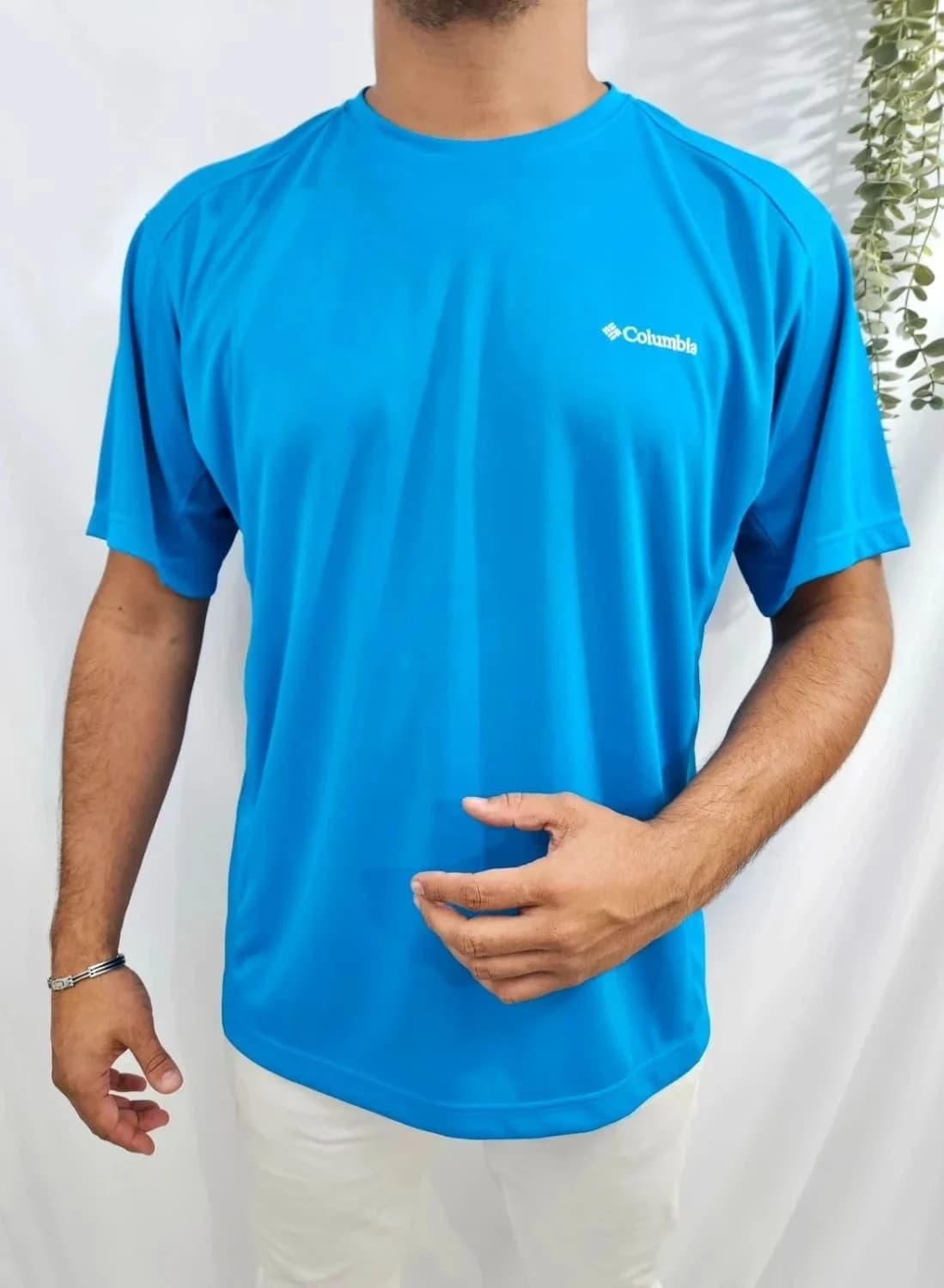Tee-shirt bleu Columbia brodé taille XL - Photo 1/5