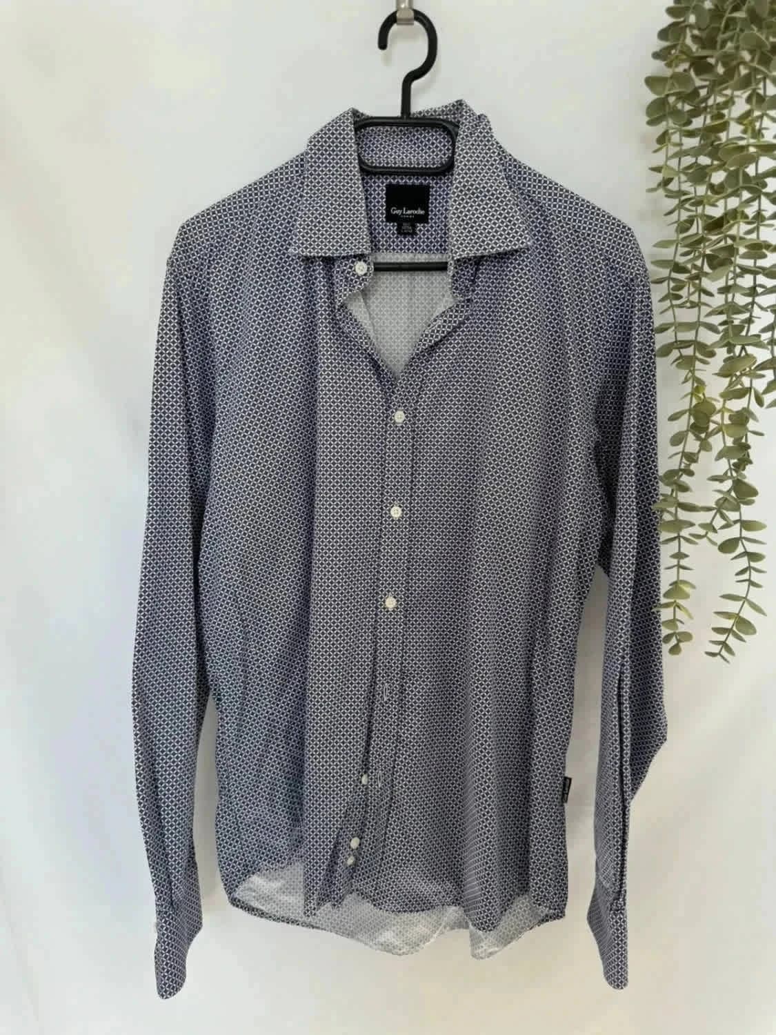 Chemise à motifs slim fit 100% coton Guy Laroche taille L - Photo 2/7