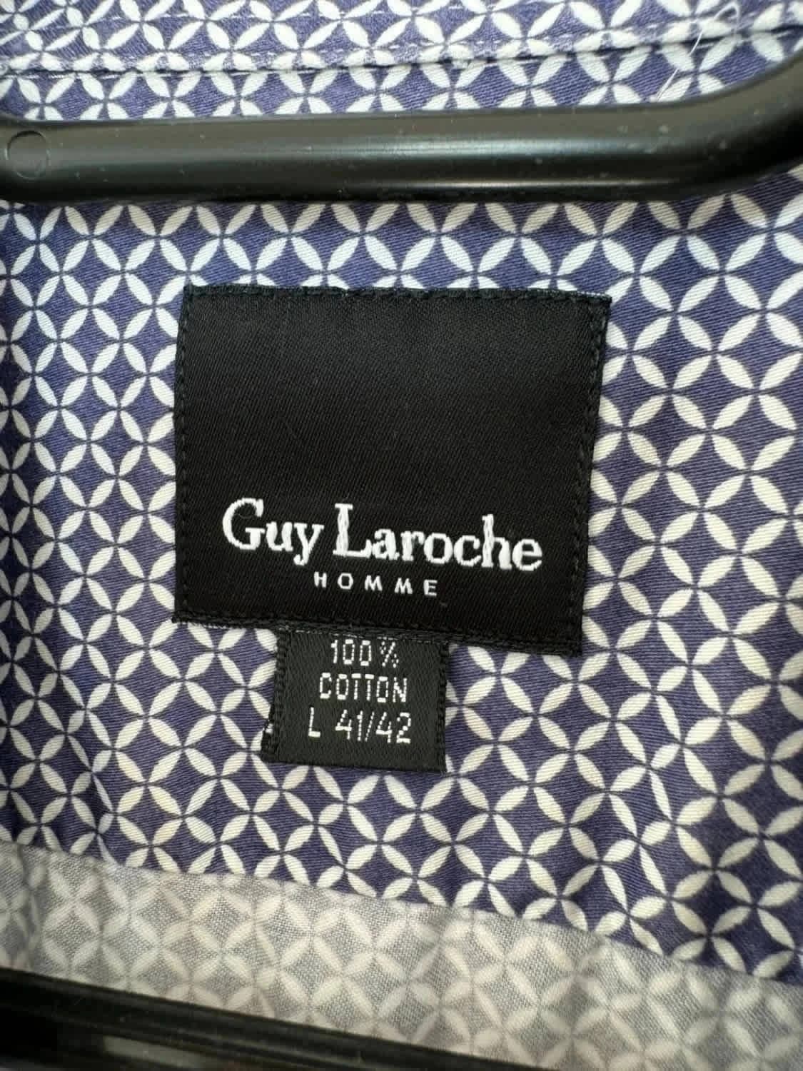 Chemise à motifs slim fit 100% coton Guy Laroche taille L - Photo 4/7