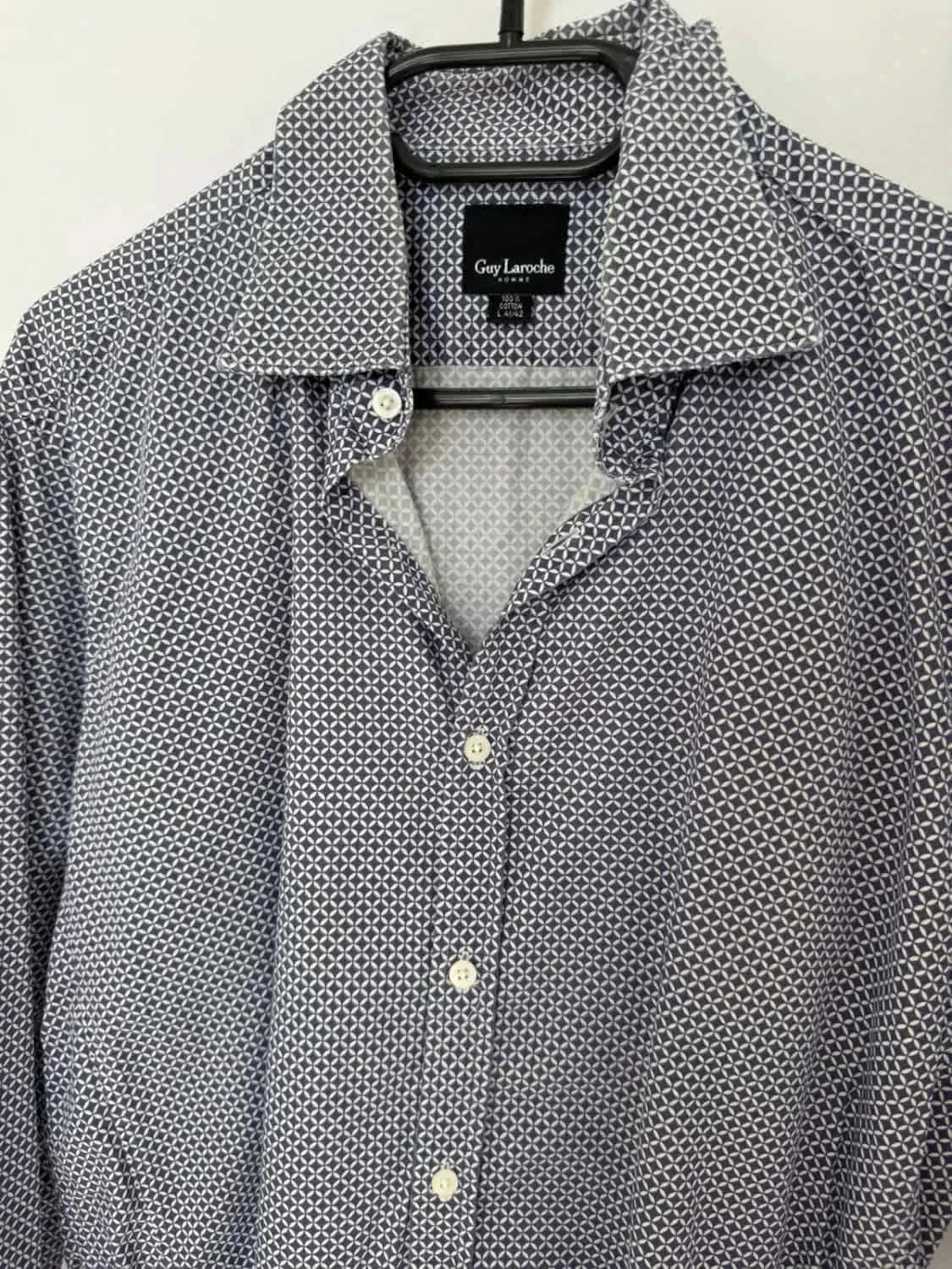 Chemise à motifs slim fit 100% coton Guy Laroche taille L - Photo 5/7